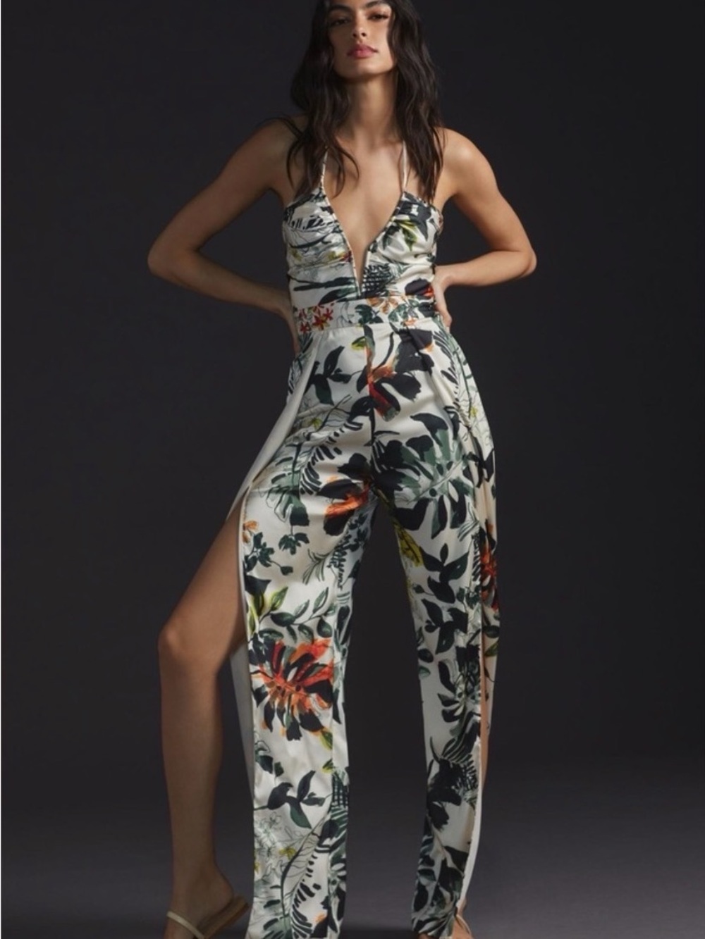 Sold Out Anthropologie Katie May Never Cross Tropical Jumpsuit Halter Size Small - Picture 2 of 15